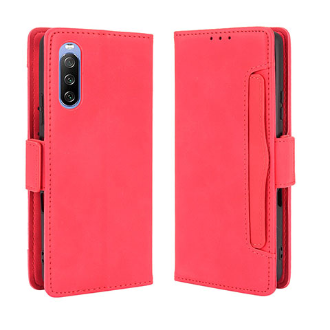 Funda de Cuero Cartera con Soporte Carcasa BY3 para Sony Xperia 10 III Lite Rojo