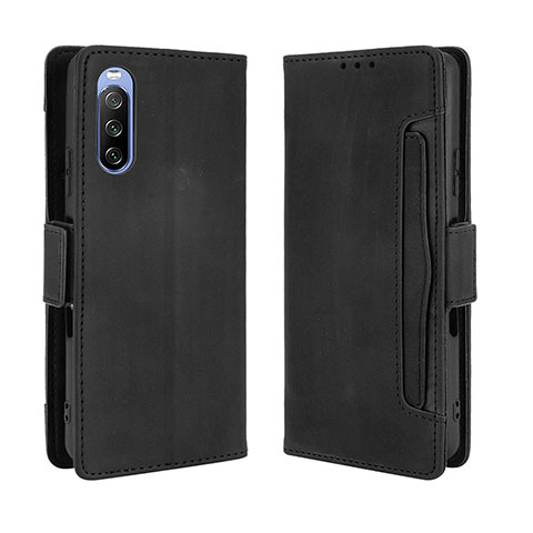 Funda de Cuero Cartera con Soporte Carcasa BY3 para Sony Xperia 10 III SO-52B Negro