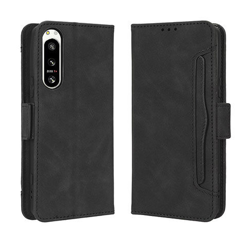 Funda de Cuero Cartera con Soporte Carcasa BY3 para Sony Xperia 5 IV Negro