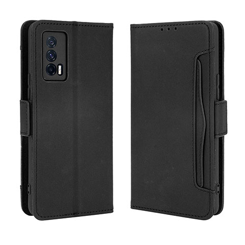 Funda de Cuero Cartera con Soporte Carcasa BY3 para Vivo iQOO 7 India 5G Negro