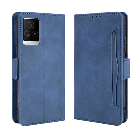 Funda de Cuero Cartera con Soporte Carcasa BY3 para Vivo iQOO 7 Legend 5G Azul