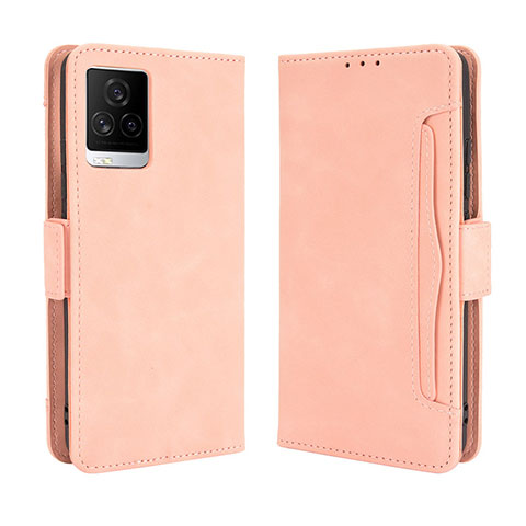 Funda de Cuero Cartera con Soporte Carcasa BY3 para Vivo iQOO 7 Legend 5G Rosa