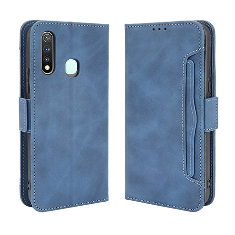 Funda de Cuero Cartera con Soporte Carcasa BY3 para Vivo iQOO U3 4G Azul