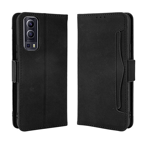 Funda de Cuero Cartera con Soporte Carcasa BY3 para Vivo iQOO Z3 5G Negro