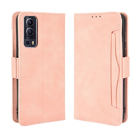 Funda de Cuero Cartera con Soporte Carcasa BY3 para Vivo iQOO Z3 5G Rosa