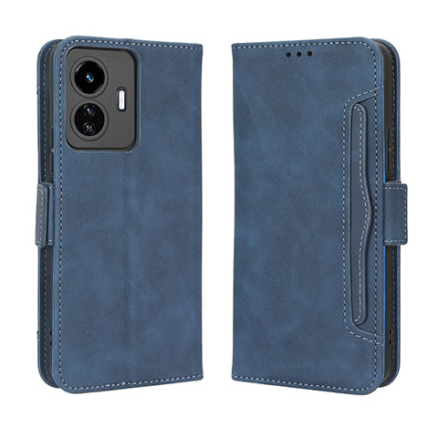 Funda de Cuero Cartera con Soporte Carcasa BY3 para Vivo iQOO Z6 Lite 5G Azul