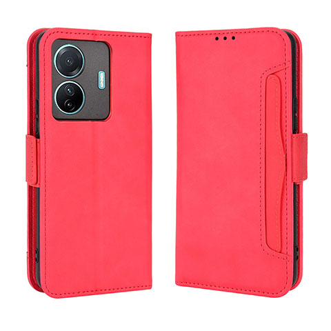 Funda de Cuero Cartera con Soporte Carcasa BY3 para Vivo iQOO Z6 Pro 5G Rojo