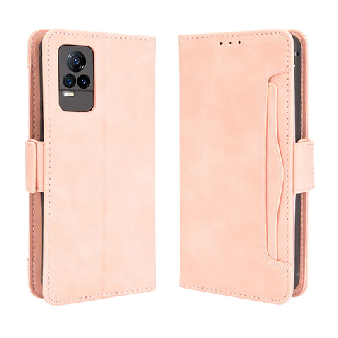 Funda de Cuero Cartera con Soporte Carcasa BY3 para Vivo V21e 4G Rosa