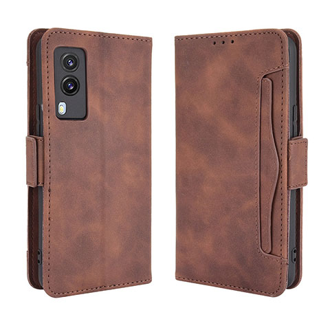 Funda de Cuero Cartera con Soporte Carcasa BY3 para Vivo V21e 5G Marron