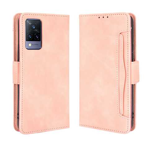 Funda de Cuero Cartera con Soporte Carcasa BY3 para Vivo V21s 5G Rosa