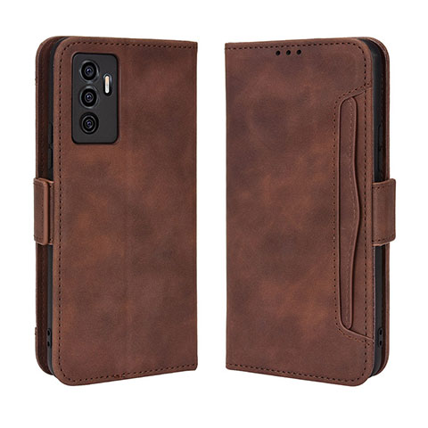 Funda de Cuero Cartera con Soporte Carcasa BY3 para Vivo V23e 5G Marron