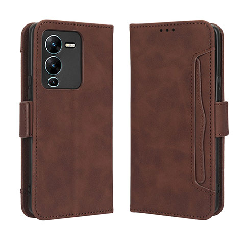 Funda de Cuero Cartera con Soporte Carcasa BY3 para Vivo V25 Pro 5G Marron