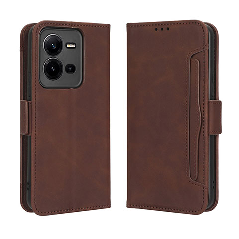 Funda de Cuero Cartera con Soporte Carcasa BY3 para Vivo V25e Marron