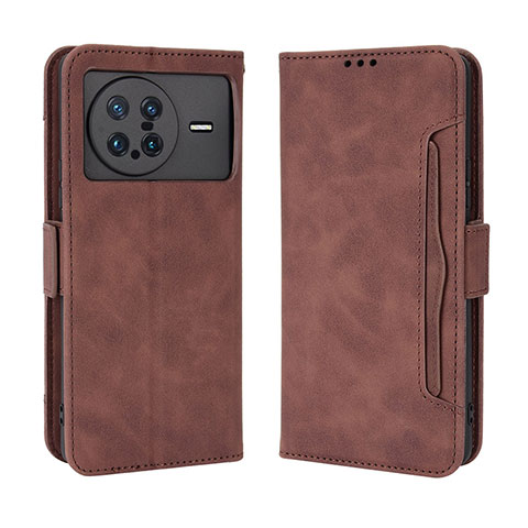 Funda de Cuero Cartera con Soporte Carcasa BY3 para Vivo X Note Marron