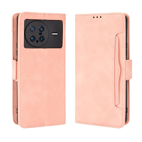 Funda de Cuero Cartera con Soporte Carcasa BY3 para Vivo X Note Rosa