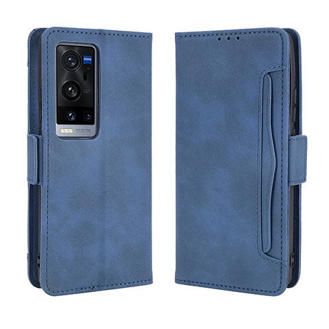 Funda de Cuero Cartera con Soporte Carcasa BY3 para Vivo X60 Pro+ Plus 5G Azul