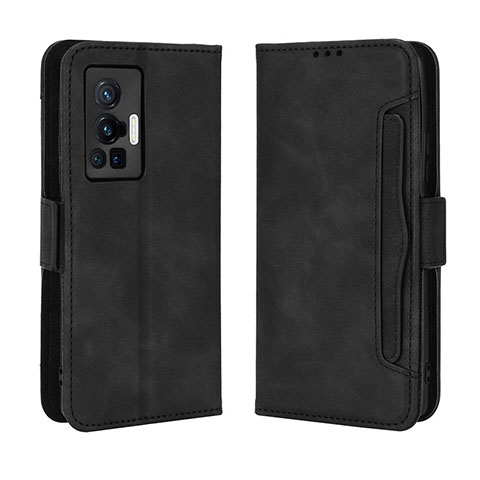 Funda de Cuero Cartera con Soporte Carcasa BY3 para Vivo X70 Pro 5G Negro