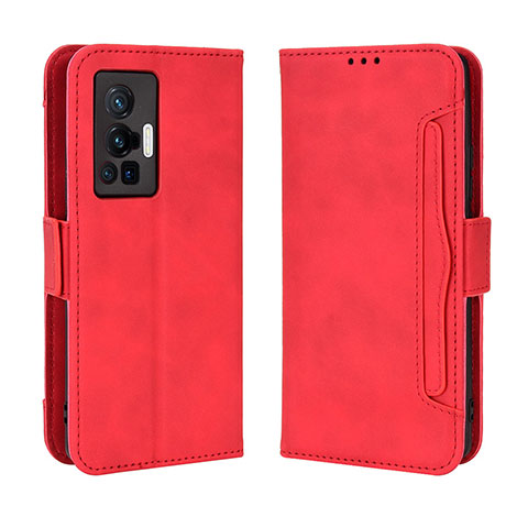 Funda de Cuero Cartera con Soporte Carcasa BY3 para Vivo X70 Pro 5G Rojo