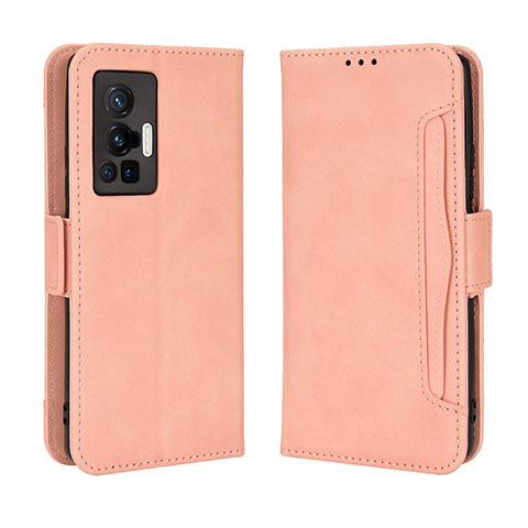 Funda de Cuero Cartera con Soporte Carcasa BY3 para Vivo X70 Pro 5G Rosa