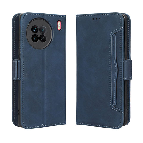 Funda de Cuero Cartera con Soporte Carcasa BY3 para Vivo X90 5G Azul