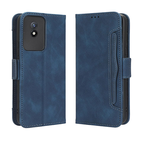 Funda de Cuero Cartera con Soporte Carcasa BY3 para Vivo Y02 Azul