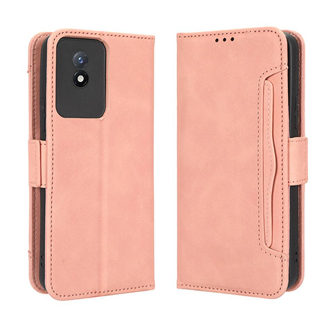 Funda de Cuero Cartera con Soporte Carcasa BY3 para Vivo Y02A Rosa