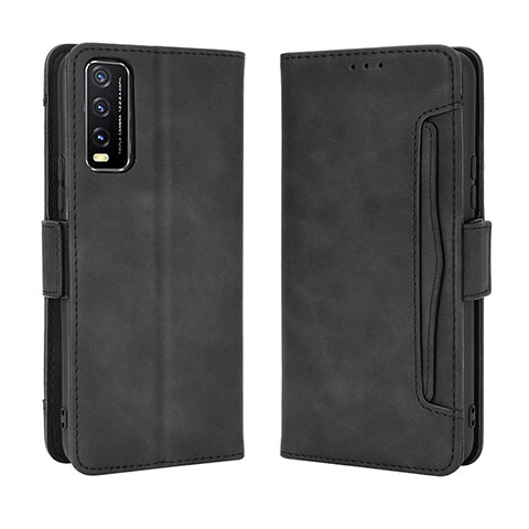 Funda de Cuero Cartera con Soporte Carcasa BY3 para Vivo Y11s Negro