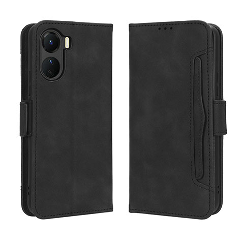 Funda de Cuero Cartera con Soporte Carcasa BY3 para Vivo Y16 Negro