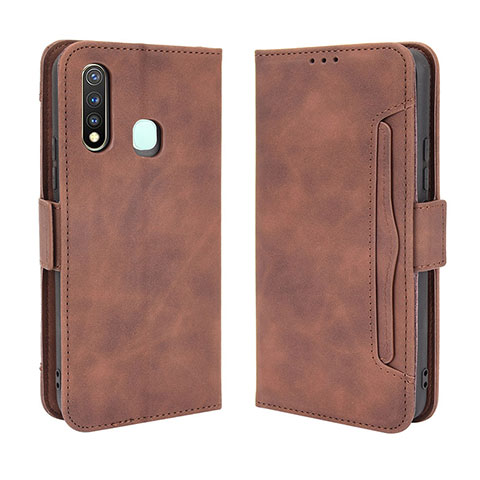 Funda de Cuero Cartera con Soporte Carcasa BY3 para Vivo Y19 Marron