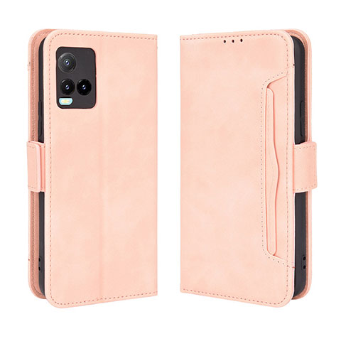 Funda de Cuero Cartera con Soporte Carcasa BY3 para Vivo Y21G Rosa