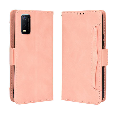 Funda de Cuero Cartera con Soporte Carcasa BY3 para Vivo Y3s (2021) Rosa