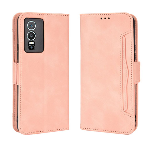 Funda de Cuero Cartera con Soporte Carcasa BY3 para Vivo Y76 5G Rosa