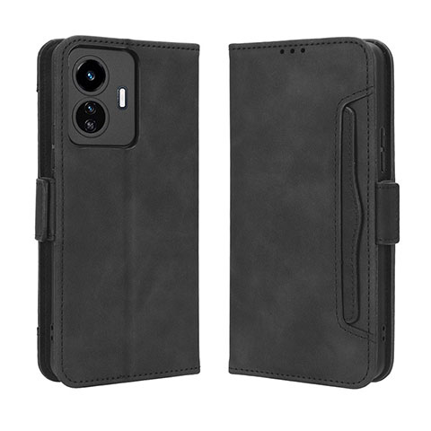 Funda de Cuero Cartera con Soporte Carcasa BY3 para Vivo Y77e 5G Negro