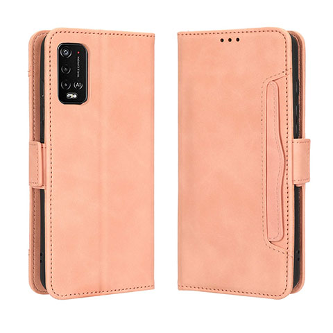 Funda de Cuero Cartera con Soporte Carcasa BY3 para Wiko Power U20 Rosa