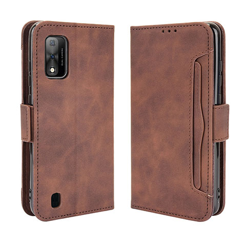 Funda de Cuero Cartera con Soporte Carcasa BY3 para Wiko Ride 3 Marron