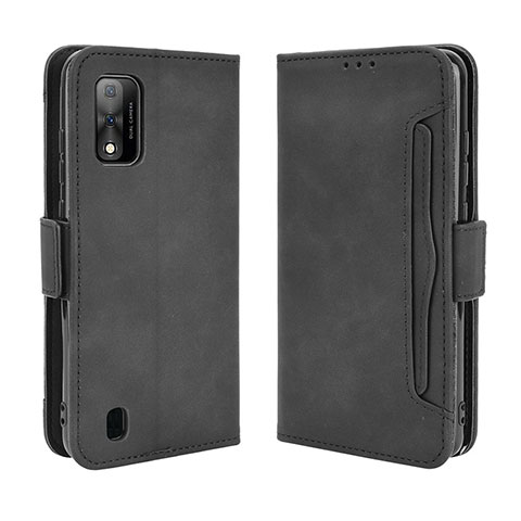 Funda de Cuero Cartera con Soporte Carcasa BY3 para Wiko Ride 3 Negro