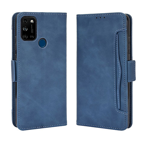 Funda de Cuero Cartera con Soporte Carcasa BY3 para Wiko View5 Azul