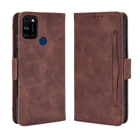 Funda de Cuero Cartera con Soporte Carcasa BY3 para Wiko View5 Plus Marron