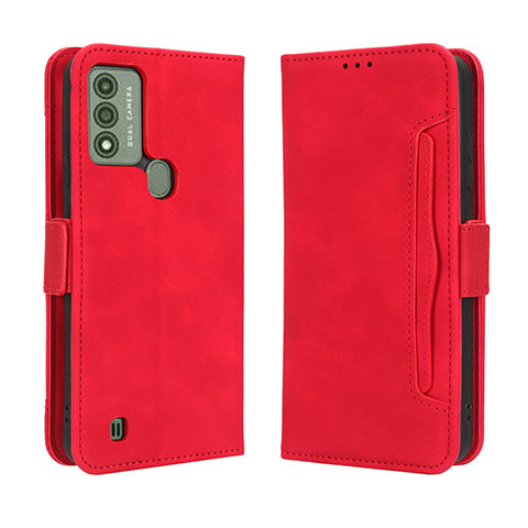 Funda de Cuero Cartera con Soporte Carcasa BY3 para Wiko Voix Rojo