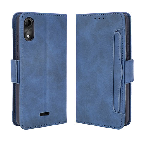 Funda de Cuero Cartera con Soporte Carcasa BY3 para Wiko Y51 Azul