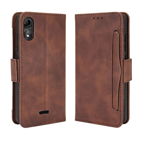 Funda de Cuero Cartera con Soporte Carcasa BY3 para Wiko Y51 Marron