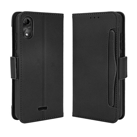 Funda de Cuero Cartera con Soporte Carcasa BY3 para Wiko Y51 Negro