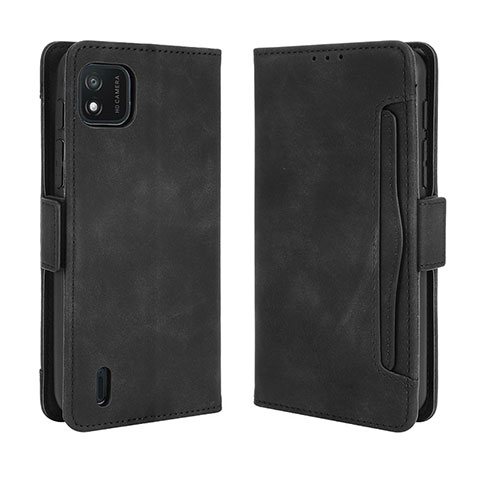 Funda de Cuero Cartera con Soporte Carcasa BY3 para Wiko Y62 Negro