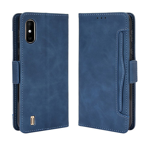 Funda de Cuero Cartera con Soporte Carcasa BY3 para Wiko Y81 Azul