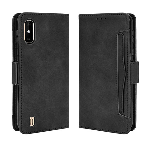 Funda de Cuero Cartera con Soporte Carcasa BY3 para Wiko Y81 Negro