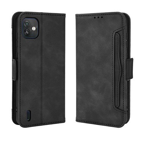 Funda de Cuero Cartera con Soporte Carcasa BY3 para Wiko Y82 Negro