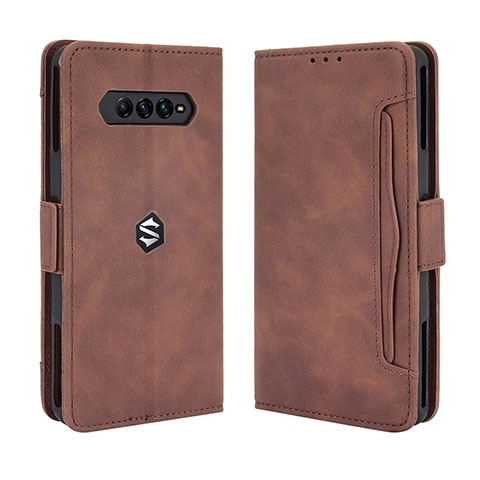 Funda de Cuero Cartera con Soporte Carcasa BY3 para Xiaomi Black Shark 4 5G Marron