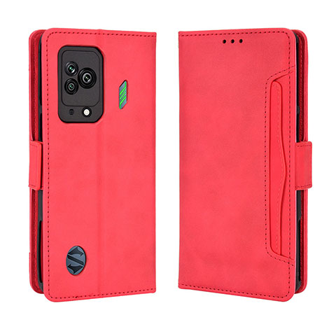 Funda de Cuero Cartera con Soporte Carcasa BY3 para Xiaomi Black Shark 5 5G Rojo