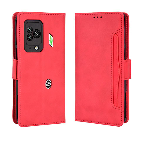 Funda de Cuero Cartera con Soporte Carcasa BY3 para Xiaomi Black Shark 5 Pro 5G Rojo