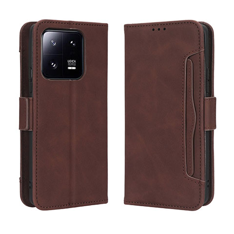 Funda de Cuero Cartera con Soporte Carcasa BY3 para Xiaomi Mi 13 5G Marron